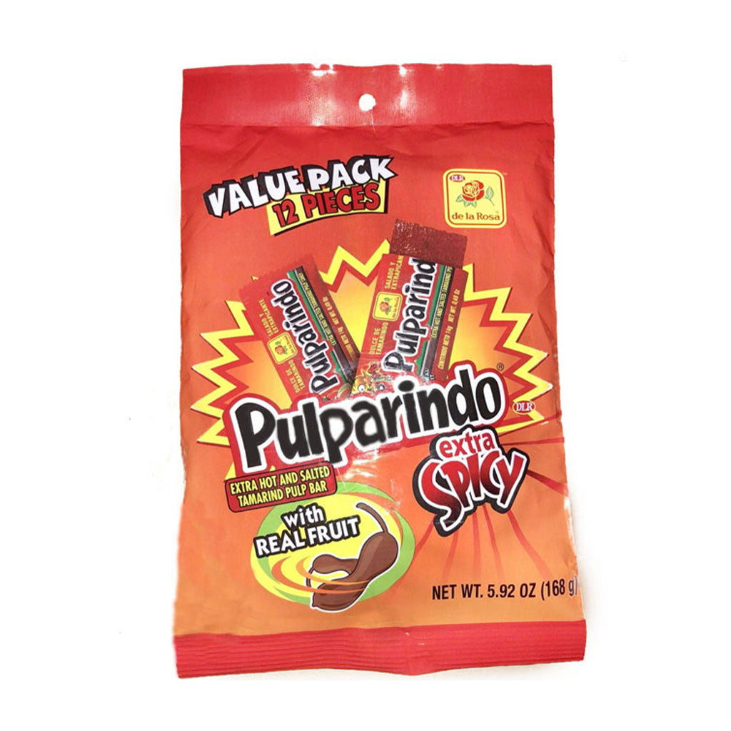 De La Rosa - Tamarind Extra Spicy Pulparindo 12pc Peg Bag (5.92oz)