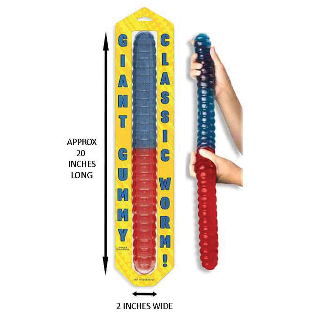 GGB - Giant Gummy - Worm - Blue Raspberry/Cherry Blister Pk (2lb)