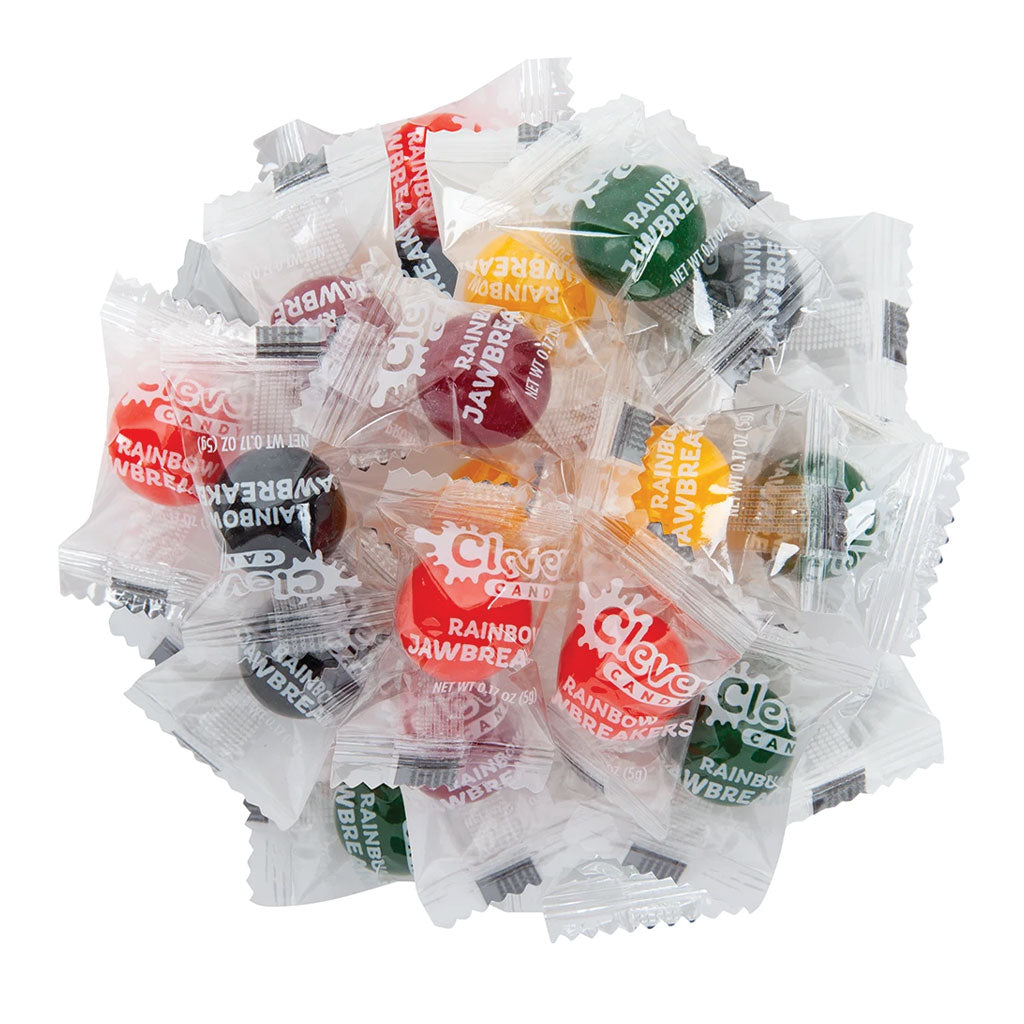 Clever Candy - Rainbow Jawbreaker Wrapped Bulk (10lb) – Uncle Joe's Candy