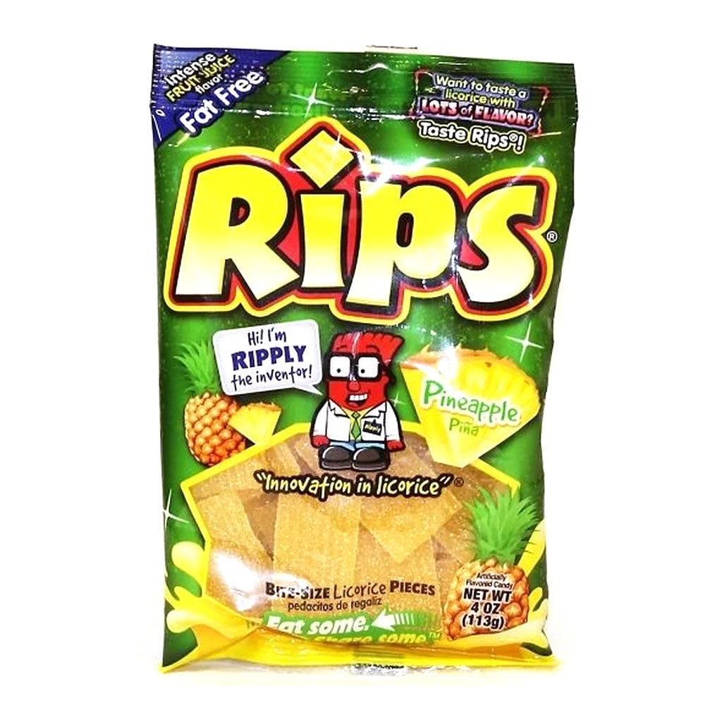 Rips - Pineapple Bites Peg Bag (4oz) – Uncle Joe's Candy