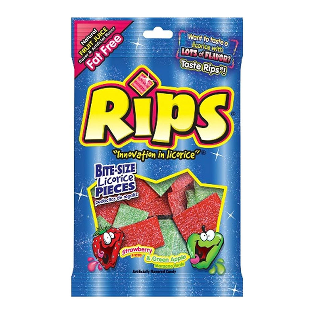 Rips - Strawberry and Green Apple Bites Peg Bag (4oz) – Uncle Joe's Candy