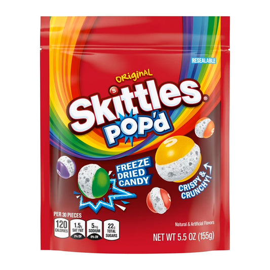 Skittles Pop'd Original Pouch - Freeze Dried Candy (5.5oz)